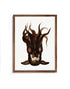 vintage black squid wall art dark wood frame